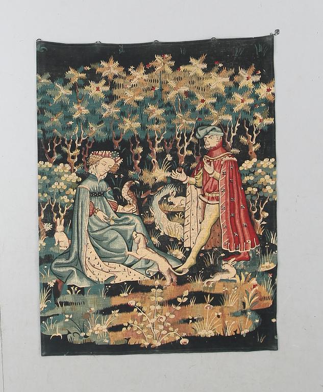 VÄGGPANEL, tygtryck, Frankrike, 1900-talets andra hälft.