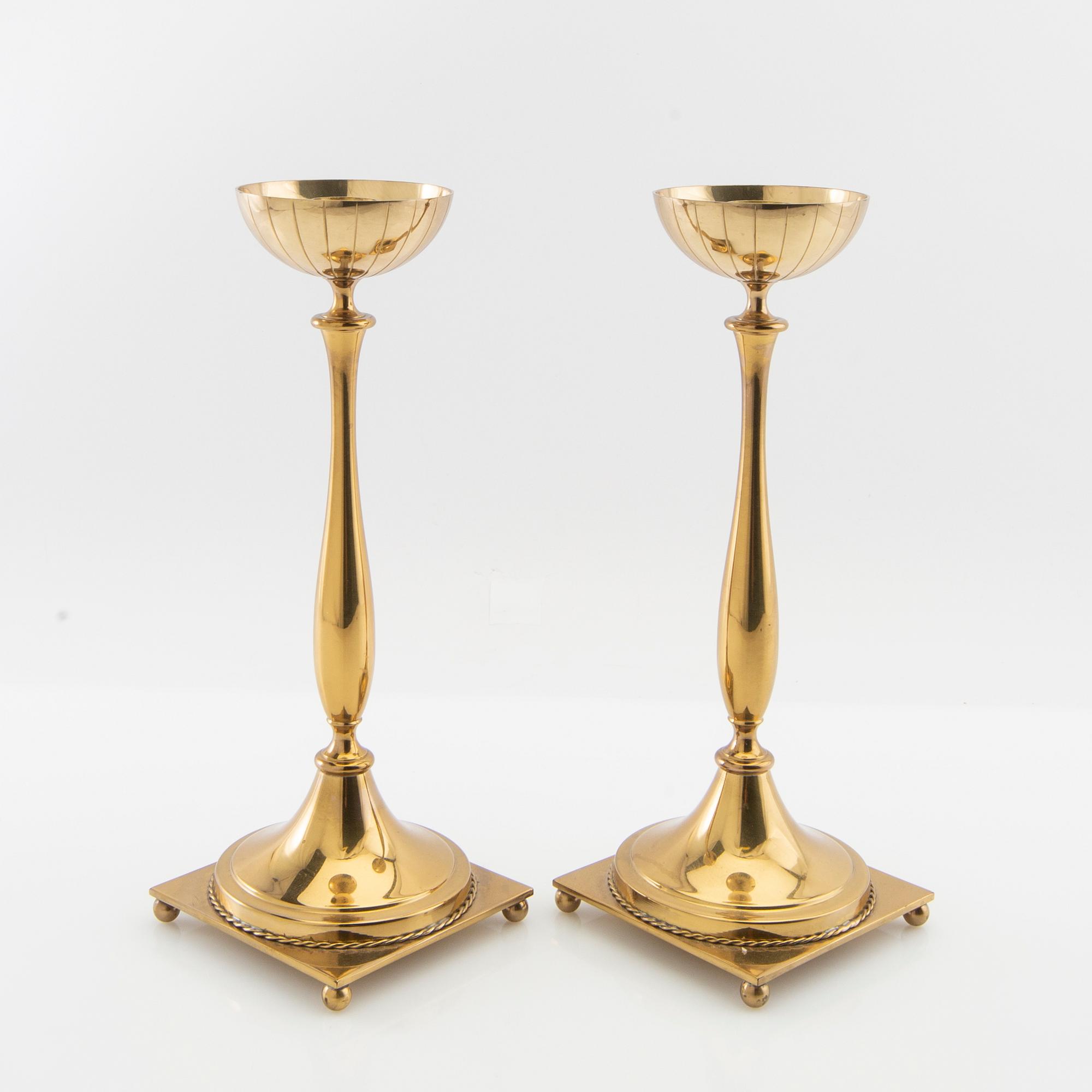 Gunnar Ander,  ljusstakar 1 par Ystad Metall.