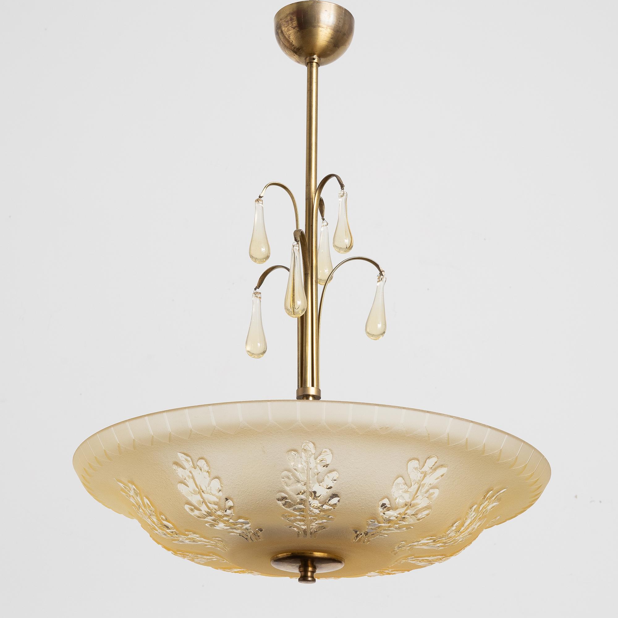 A Swedish Modern ceiling lamp, 1940s.