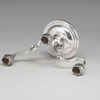 W.A BOLIN, kandelabrar, ett par för vardera tre ljus, Stockholm 1955.