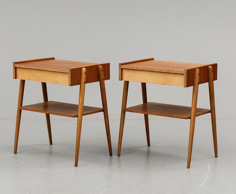 SÄNGBORD, ett par, AB Carlströms & CO Möbelfabrik, 1950/60-tal.