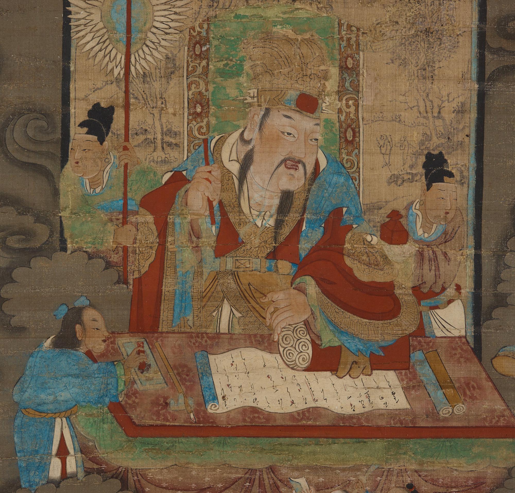 A painting with a scene from Yuli (Jade Record), Qing dynasty, 19th century.