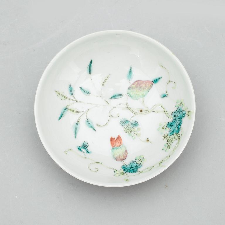 FAT samt SKÅL, 5 delar, porslin Kina 1800 samt 1900-tal.