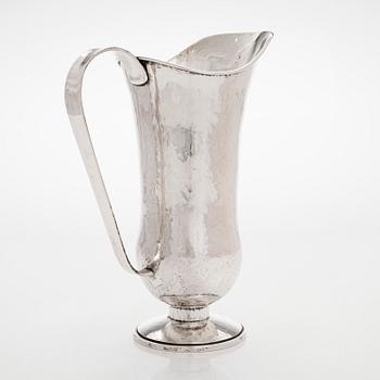 A Polish silver ewer, maker's mark of Erich Adolf, Wrocław, Poland 1920s-30s.