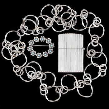 PARTI SILVER, 3 delar, bla Åke Strömdahl, 1958. Totalvikt 130g.