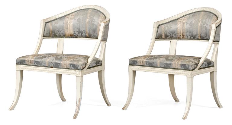 A pair of late Gustavian armchairs by E. Ståhl (not signed).