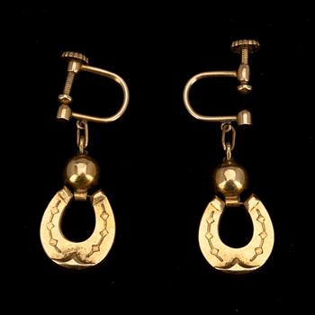 ÖRHÄNGEN, 18k guld, Wiborg 1881. mästarstämpel OL. Vikt ca 3 g.