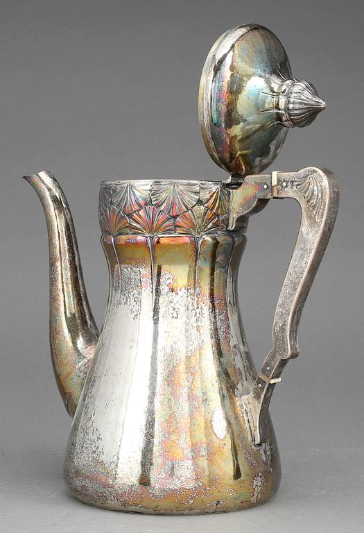 KAFFEKANNA, silver, jugend, Harry Sandelius, Lund, 1926. Vikt ca 850g.