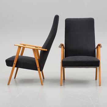 FÅTÖLJER, ett par, Danmark, 1900-talets andra hälft.