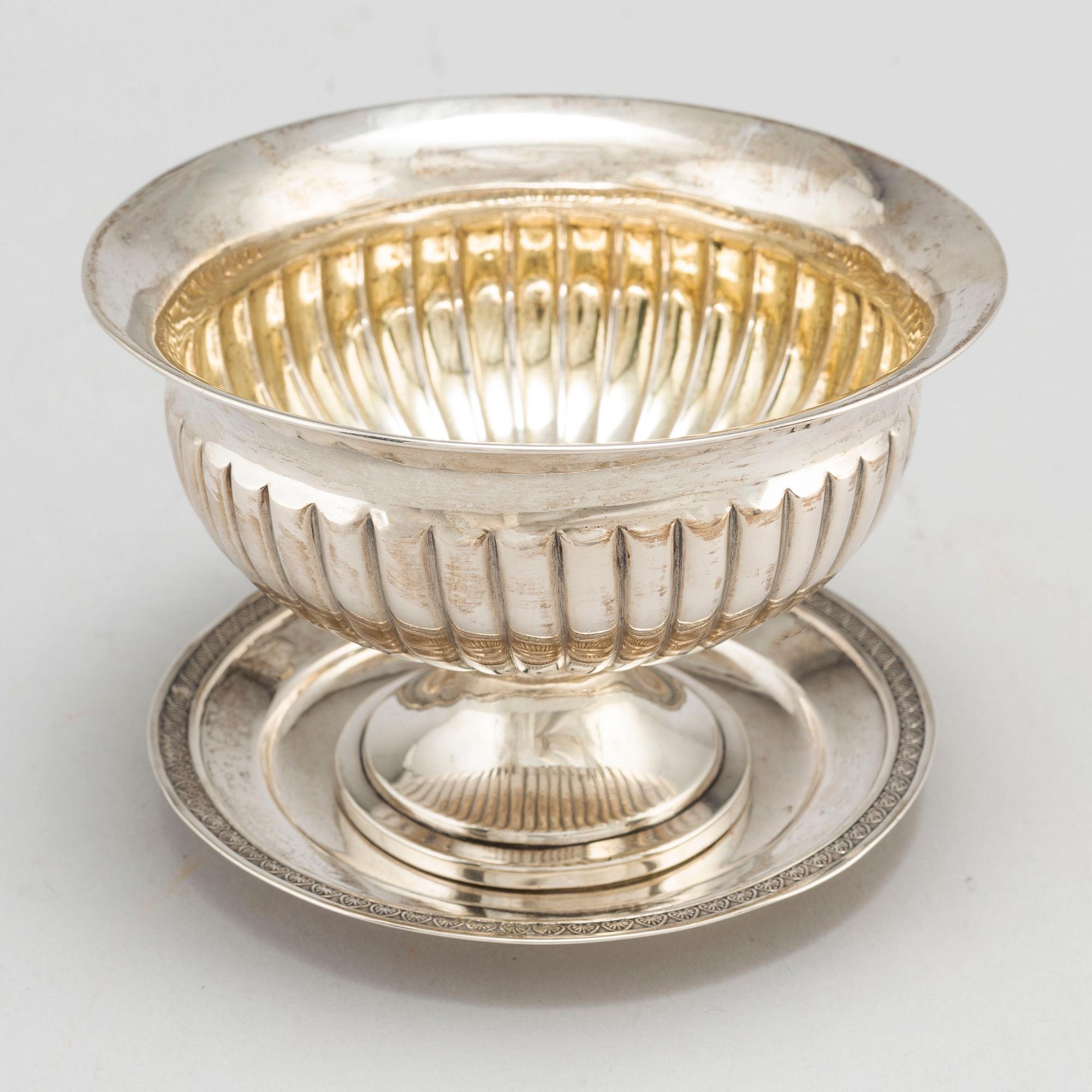 A parcel gilt silver bowl by Carl Tengsted Gothenburg 1834.