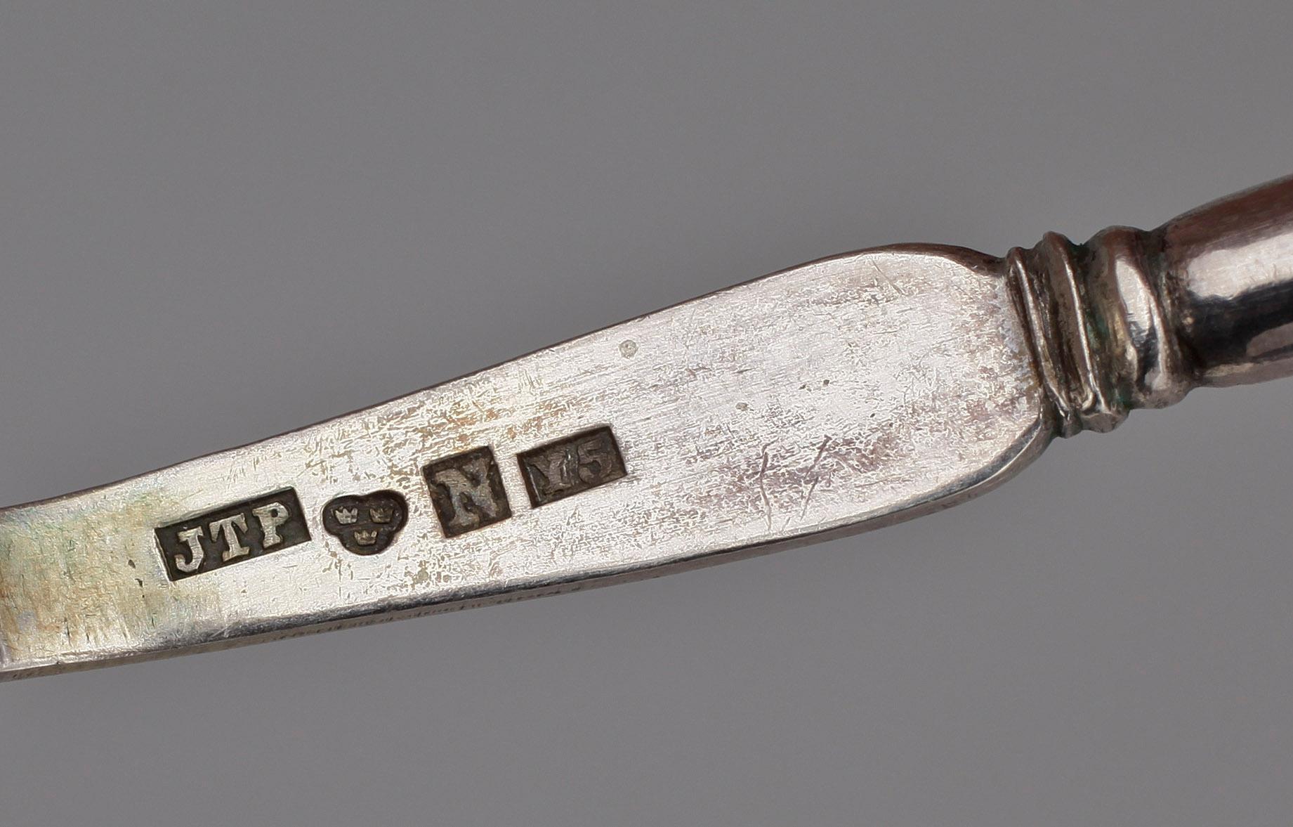 PARTI BESTICK, ca 40 delar, silver, bla CA Wietzlow, Tyskland, 1800-1900-tal. Tot vikt ca 790 gram.