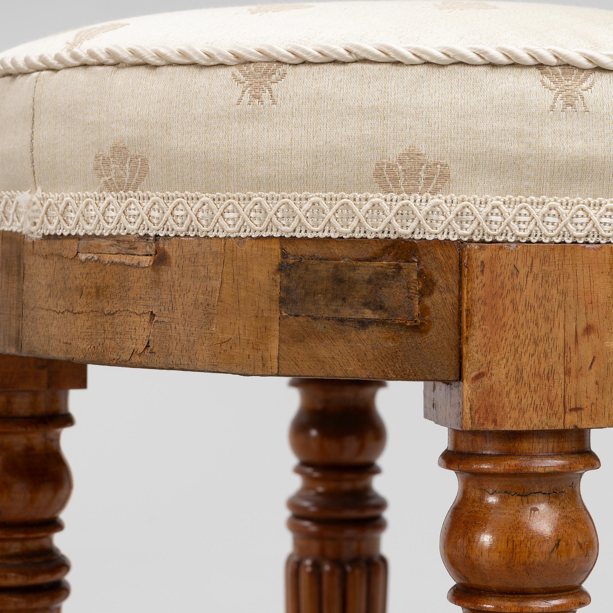 Dressing table with stool, Empire/Gothic Revival, circa mid-19th Century.