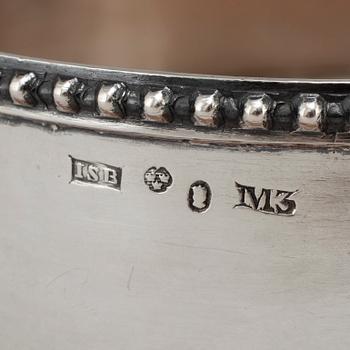 A Swedish 19th century silver coaster, mark of Isak Sandbeck, Stockholm 1818.