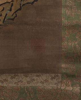 A hanging scroll, ink and colour on paper, Unidentified artist, presumably Japan, 19th Century.