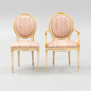 Dining set, 11 pieces, Louis XVI style. Italy, second half of the 20th century.