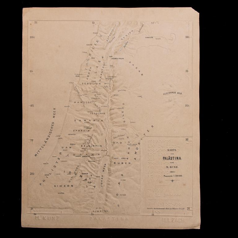 UNDERVISNINGSMATERIAL FÖR SYNSKADADE, 4 st, M. Kunz, Tyskland 1800-talets slut.