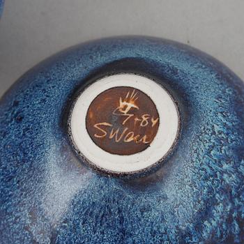 Sven Wejsfelt, a set of two stoneware vases, a bowl and a miniature bowl from Gustavsbergs studio.
