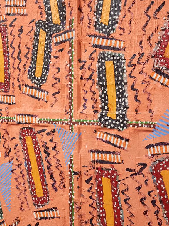 Stephen Buckley, oil on paper on canvas, executed in 1980.