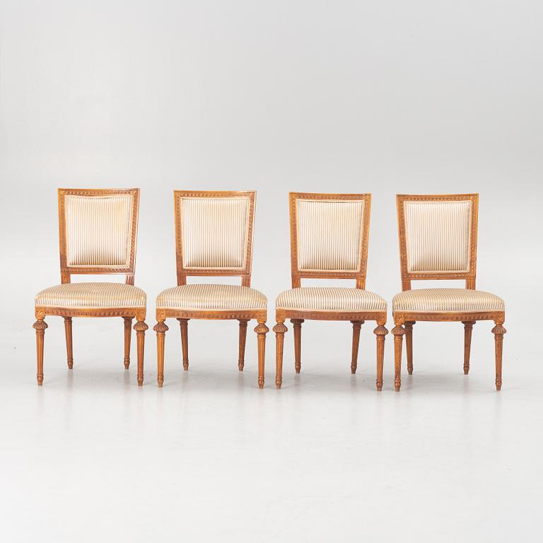 Four Gustavian style chairs, second part of the 20th century.