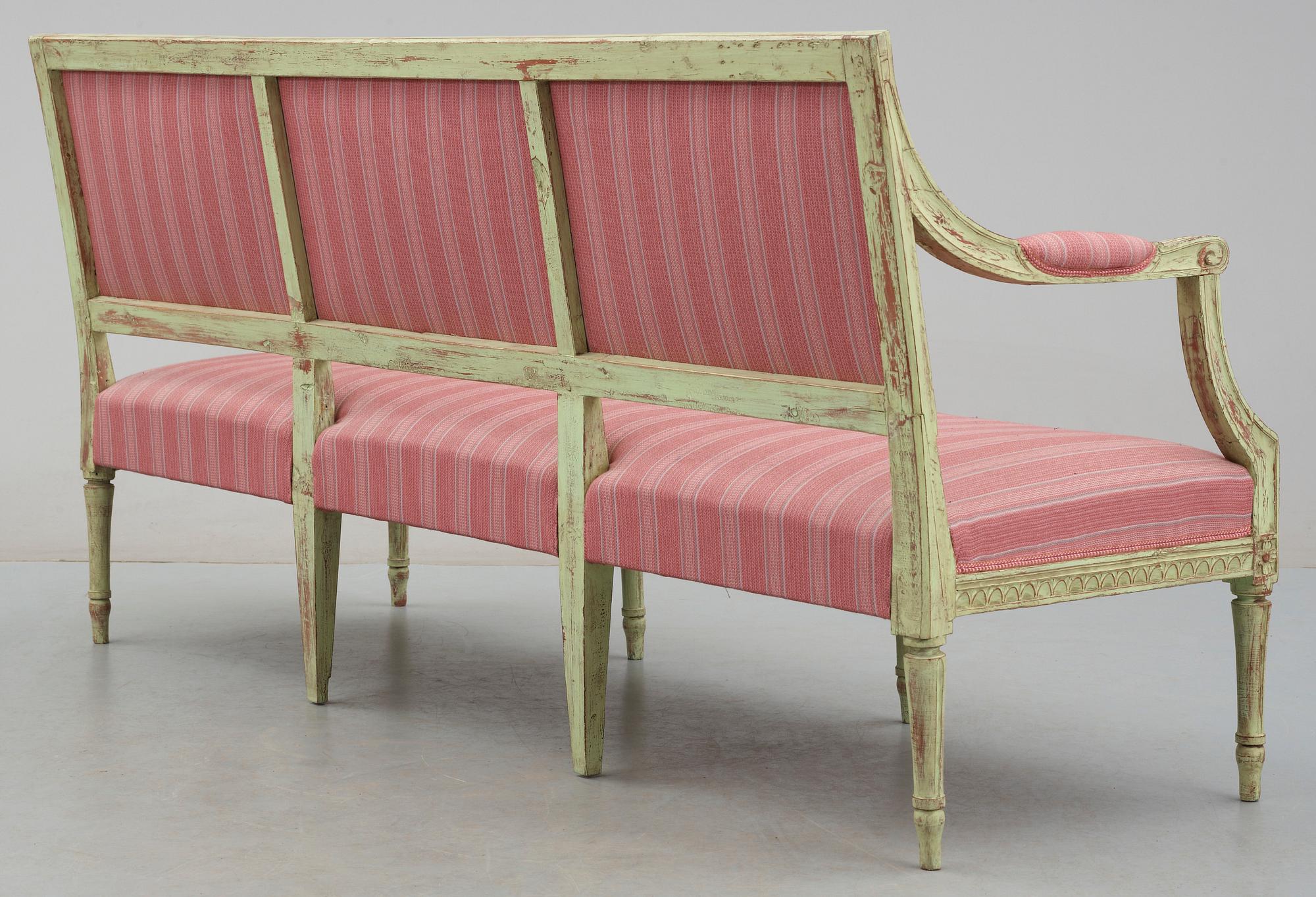 SOFFA, gustaviansk, sign Johan Erik Höglander, 1700-talets andra hälft.