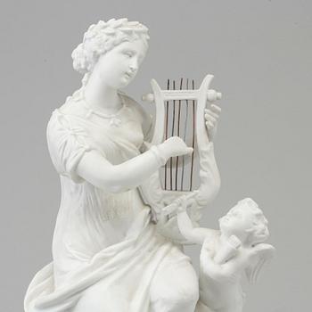 A bisquit allegorical figure, France, L & M, Creil, 19th Century.