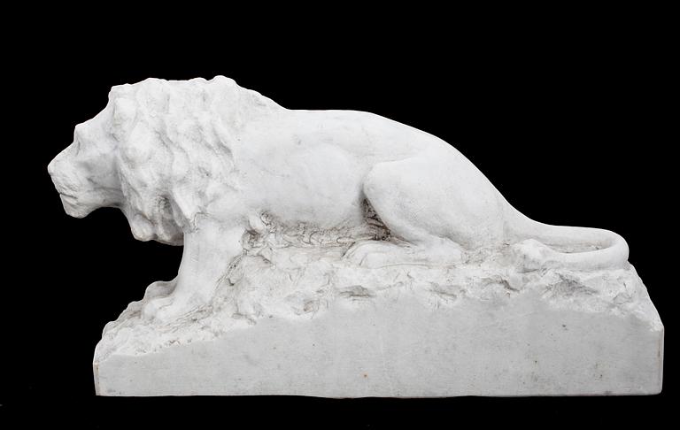 SKULPTUR, Lejon, marmor, 1900-tal.