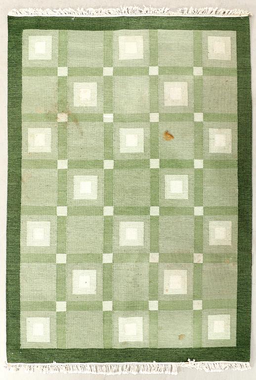 Flat weave rug, approximately 228x173 cm.