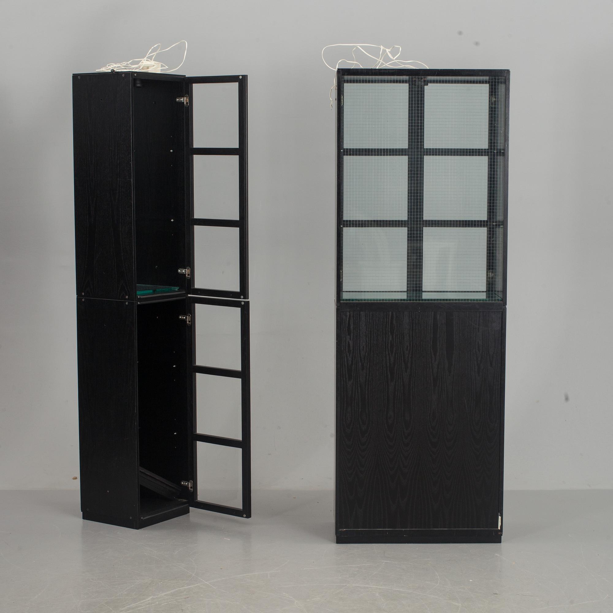 VITRINSKÅP, 2 st, "BOOK",  Titti Fabiani, Italien, 1980-tal.