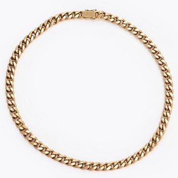 Collier, 14K guld, pansarlänk, med diamanter, Westerback, Helsingfors 1998.