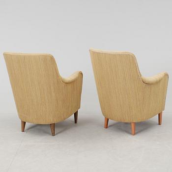 FÅTÖLJER, ett par, "Samsas", Carl Malmsten, AB OH Sjögren stoppmöbler Tranås, 1900-talets andra hälft.