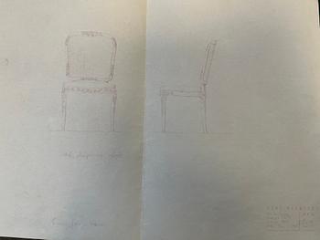 Carl Malmsten, a rare set of six chairs, Cabinetmaker Albin Johansson, Stockholm, 1946.