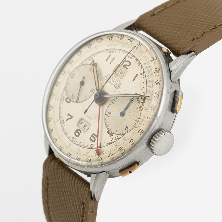 Angelus, Chronodato, "Base 100", chronograph, ca 1945.