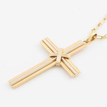 Cartier, A Cartier necklace 18K multi-coloured gold "Trinity" cross.