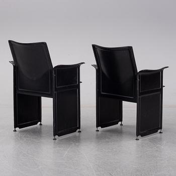 Tito Agnoli, 6 leather 'Korium' chairs.  Matteo Grassi.