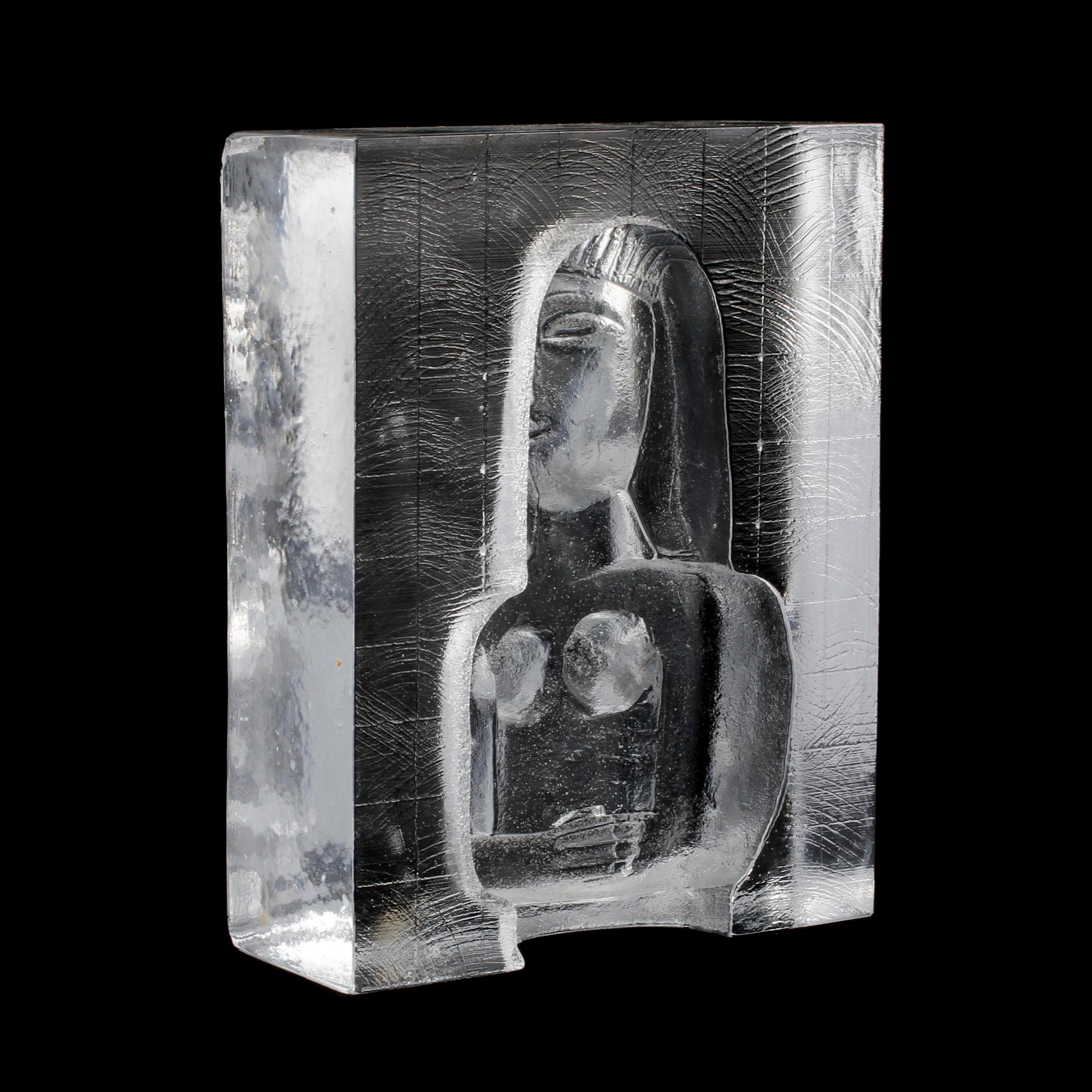 SKULPTUR, glas, Bertil Vallien, Kosta Boda, signerad, sent 1900-tal.