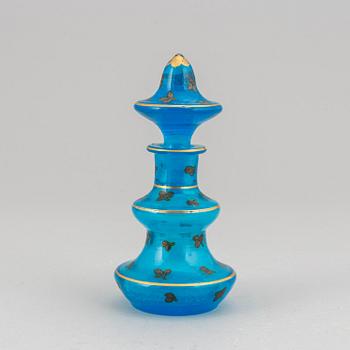 A set of three Russian turkoise glass ware, 19th Century.