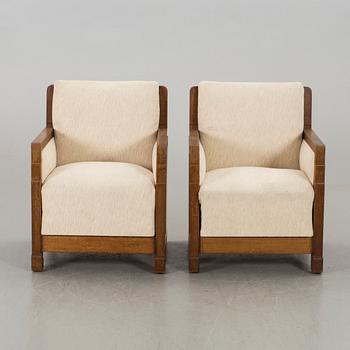 A pair of art deco armchairs, first half of 20th century,
