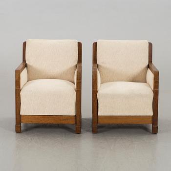 A pair of art deco armchairs, first half of 20th century,