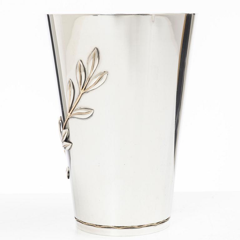 Helge Lindgren, bägare/vas, sterling silver, Firma K Andersson, Stockholm 1946.