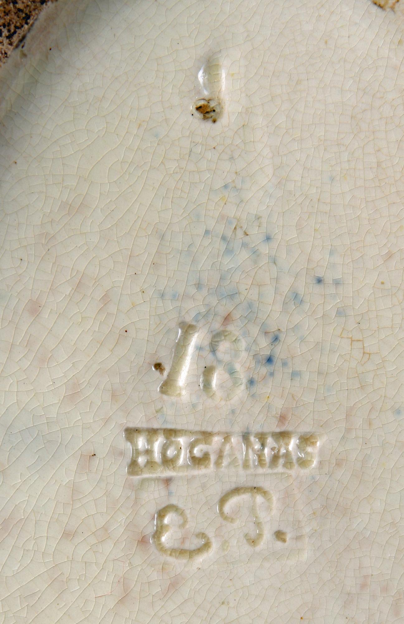 ASKFAT, glaserad keramik, märkt E.P. Höganäs.