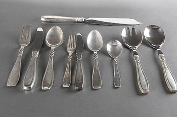 HORSENS SÖLVVARUFABRIK, 110 pcs, cutlery, silver, Denmark, mid 20th century.