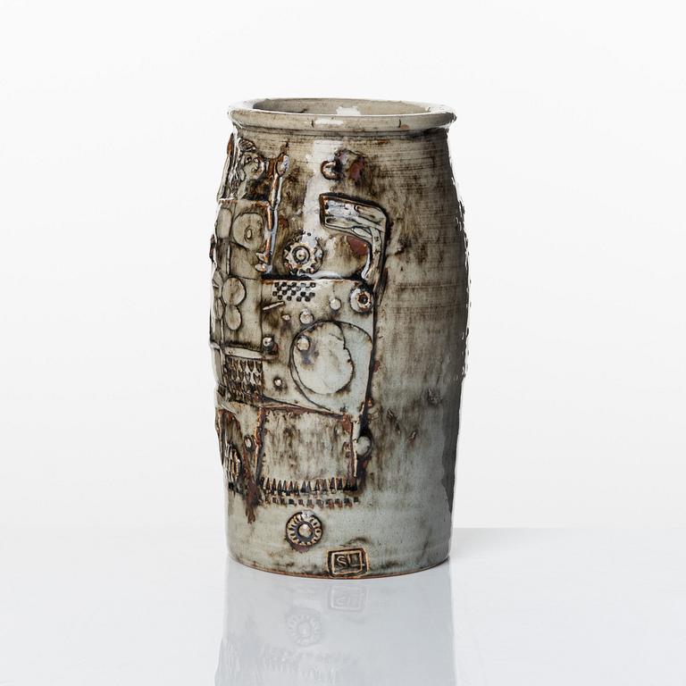 Stig Lindberg, a stoneware vase, Gustavsberg studio, Sweden 1960.