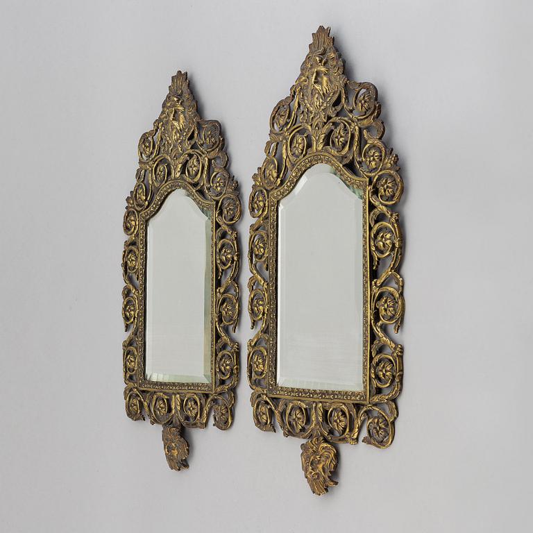 Speglar, ett par, barockstil, 1800-tal.