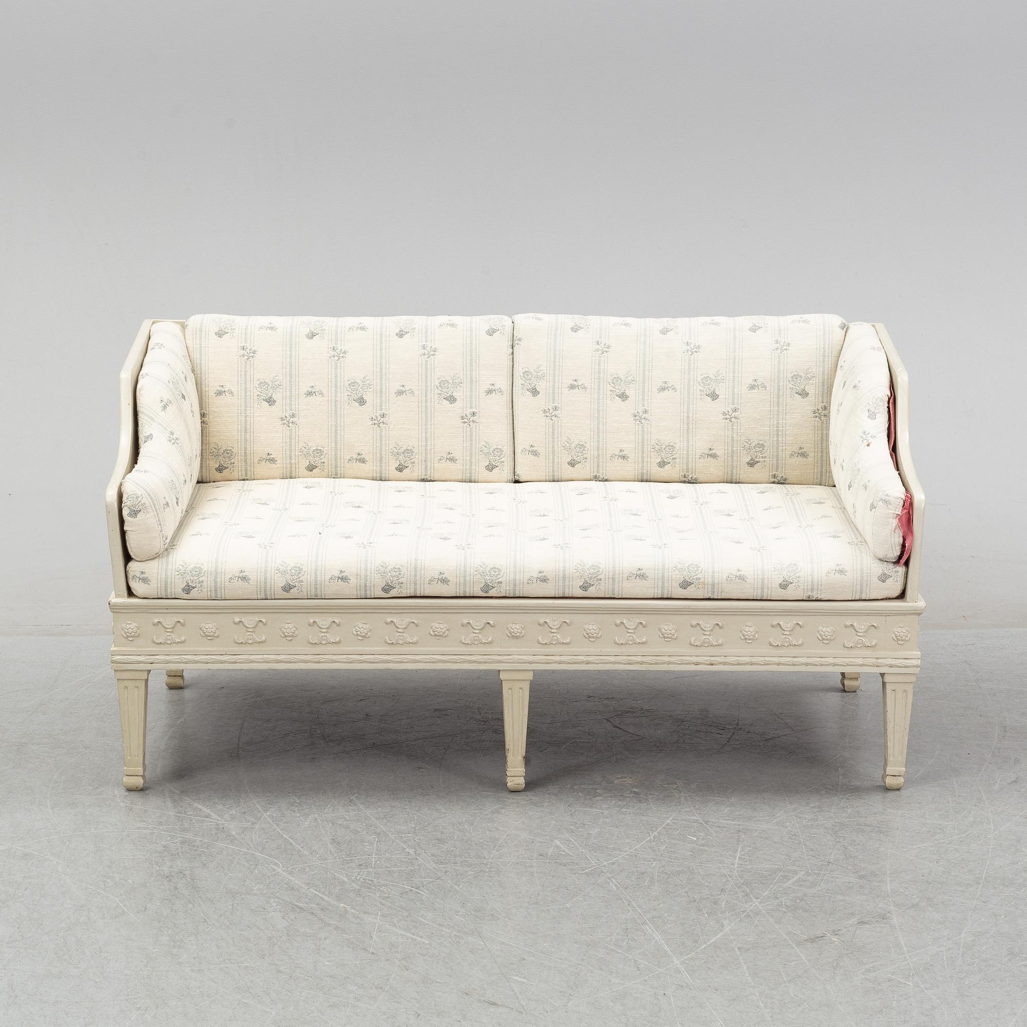 A Gustavian sofa, end of the 18th Century.