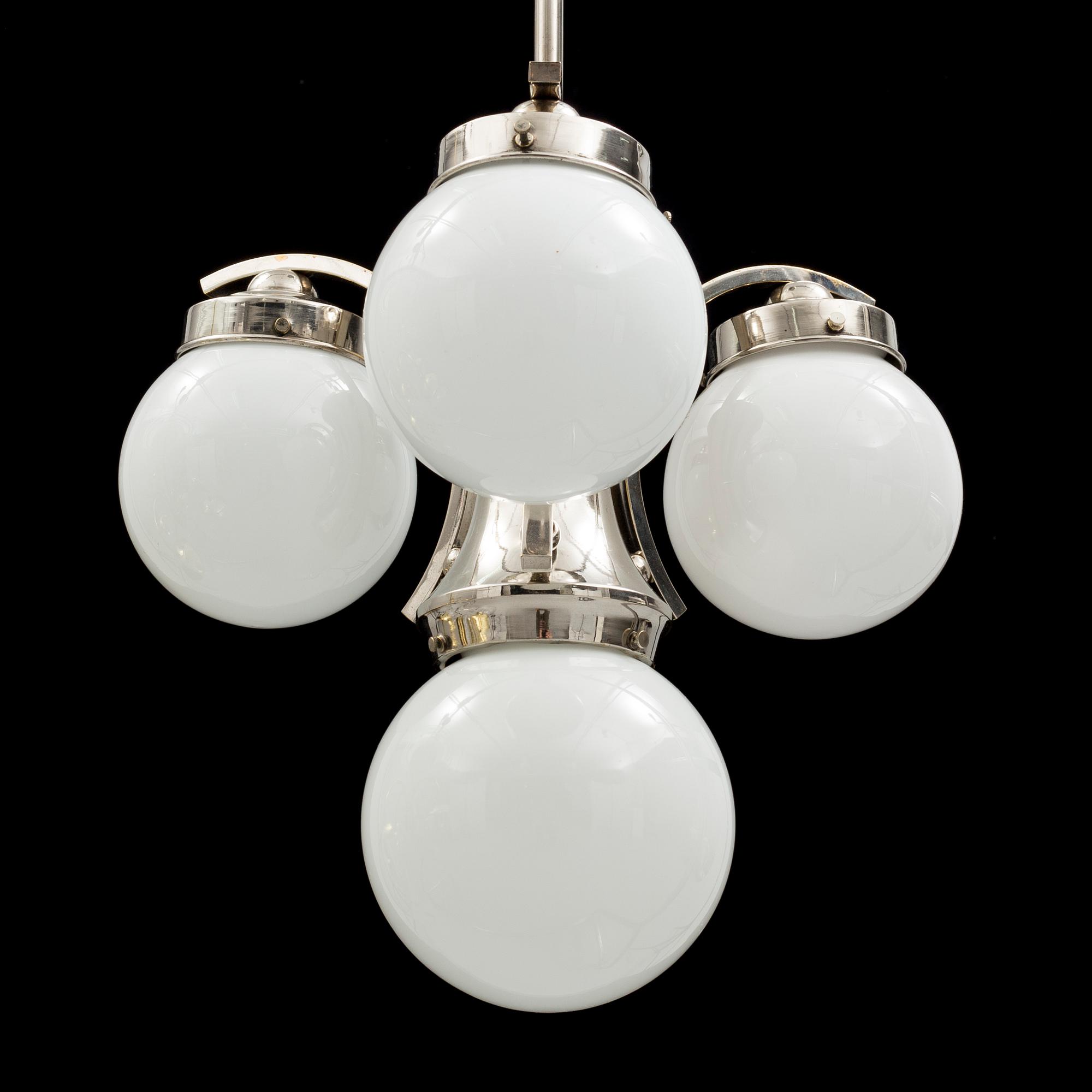 An 1930s Art Deco ceiling light. Total height ca 70 cm.