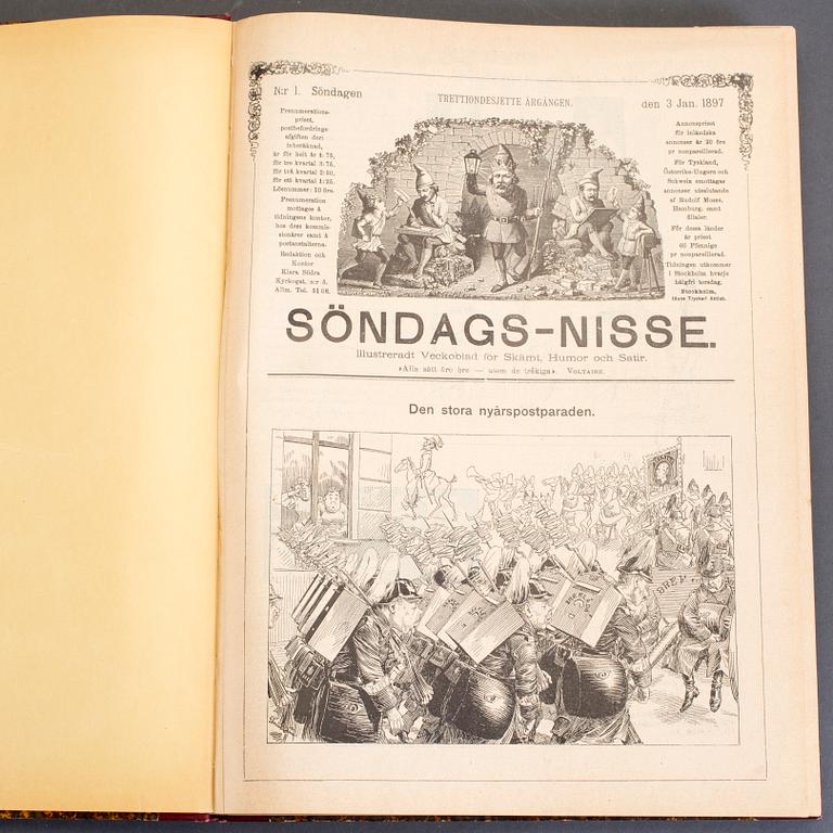 BÖCKER, 4 st, Söndagsnisse och Strix, 1897-1899.