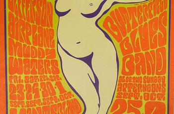 Wes Wilson, konsertaffischer, ett par, West Coast Lithograph, 1966.