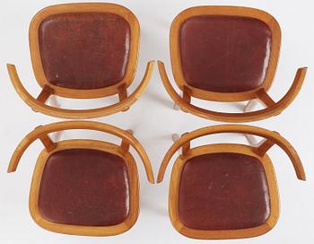 Gunnar Asplund, a set of eight mahogany chairs, Svenska Möbelfabrikerna, Bodafors, ca 1934-35, for the Bredenberg Department Store.