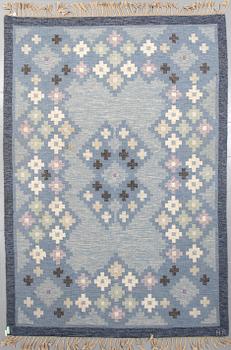 A flatweave by Åsa Åkerblom, signed ÅÅ, second half of the 20th century, 282 x 195 cm.