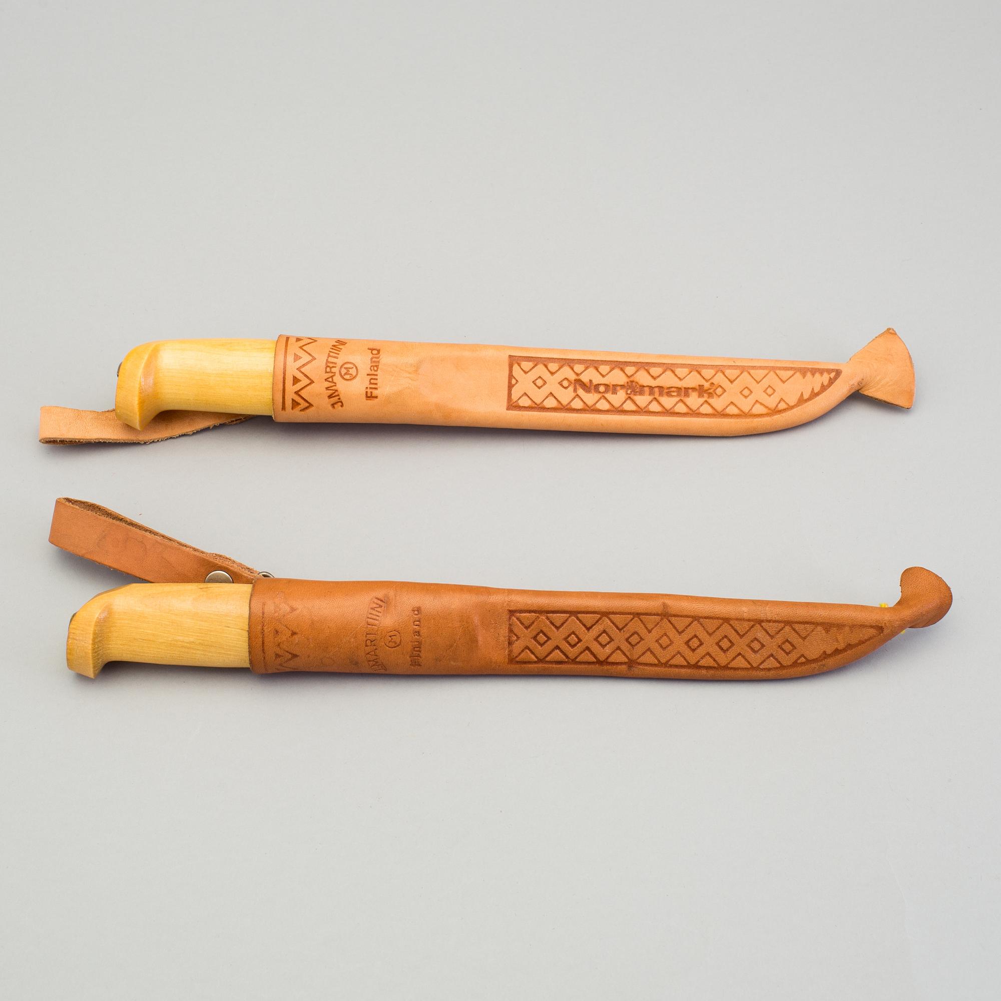 TWO FINNISH KNIVES, signed J Martini, Finland.